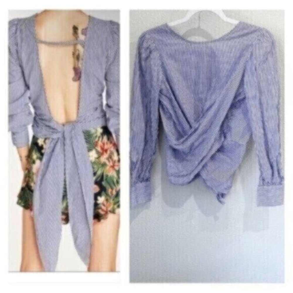 Zara Blue Striped Blouse